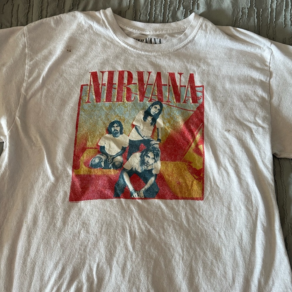 white nirvana tshirt